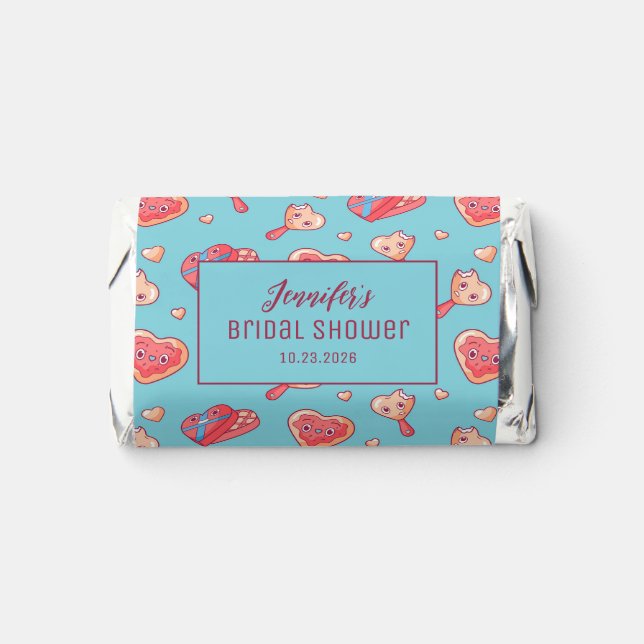 Sweet Valentine's Day Heart Pattern Bridal Shower Hershey's Miniatures (Front)