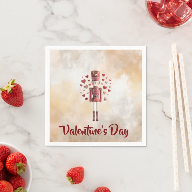 Sweet Valentines Day Nutcracker Love Paper Napkin (Insitu)
