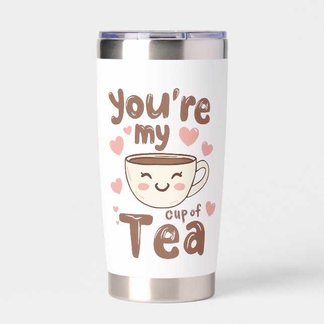Sweet Valentine's Day Tea Lover Quote Insulated Tumbler (Front)