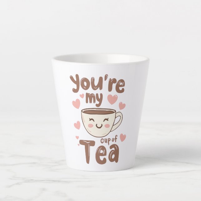 Sweet Valentine's Day Tea Lover Quote Latte Mug (Front)