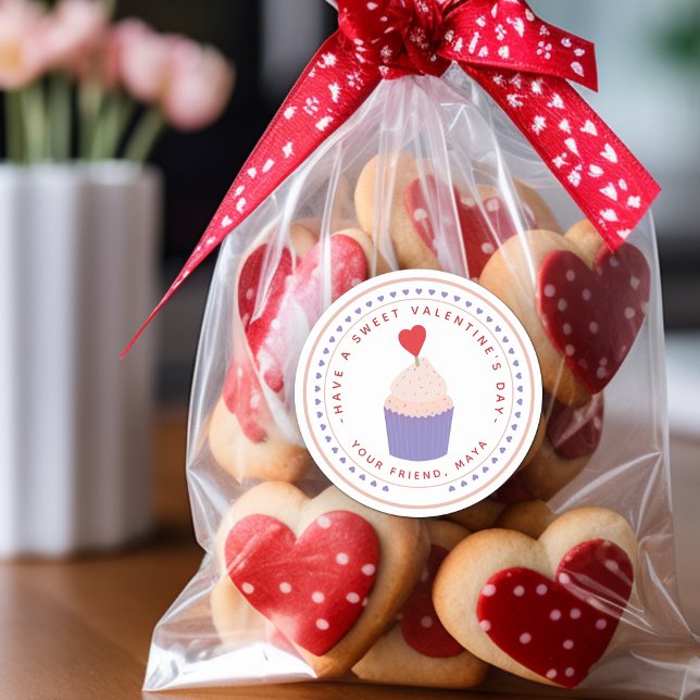 Sweet Valentine's Favor Classic Round Sticker (Sweet Valentine's Favor Classic Round Sticker)