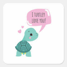 Sweet Valentines gift - I turtley love you Sticker