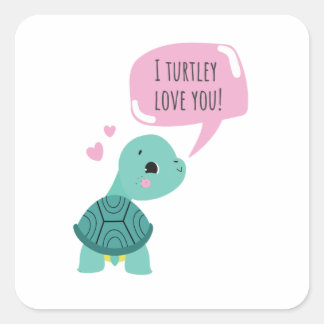 Sweet Valentines gift - I turtley love you Sticker