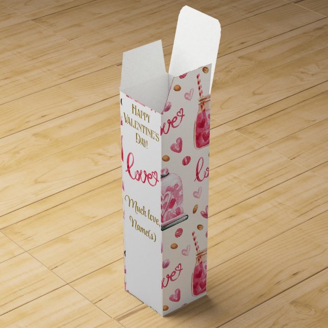Sweet Valentines Wine, Juice & Beverage Bottle Box (Opened)