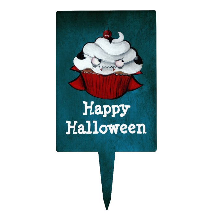 Sweet Vampire Cupcake Rectangular Cake Topper