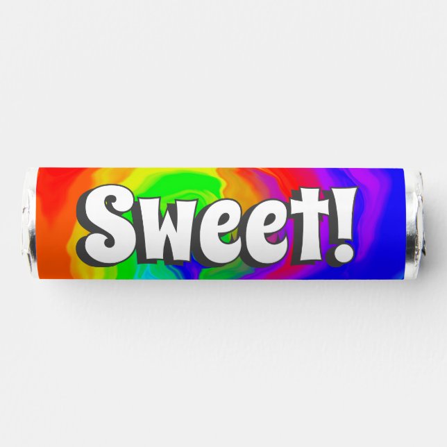 Sweet! Vibrant Heat Wave Swirl Retro Birthday Breath Savers® Mints (Front)