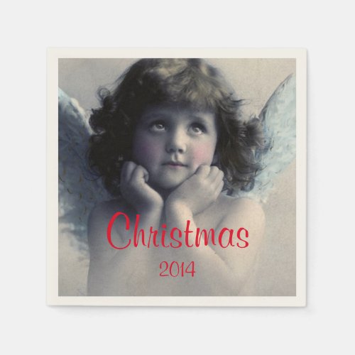 Sweet Vintage Angel Christmas Memento Paper Napkins