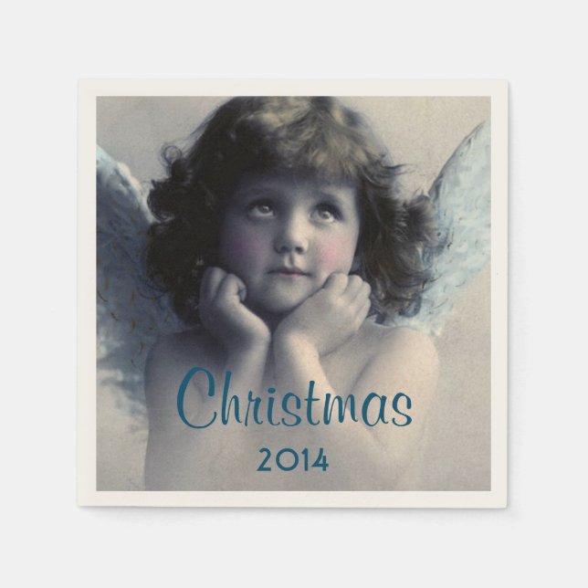 Sweet Vintage Angel Christmas Napkins (Front)