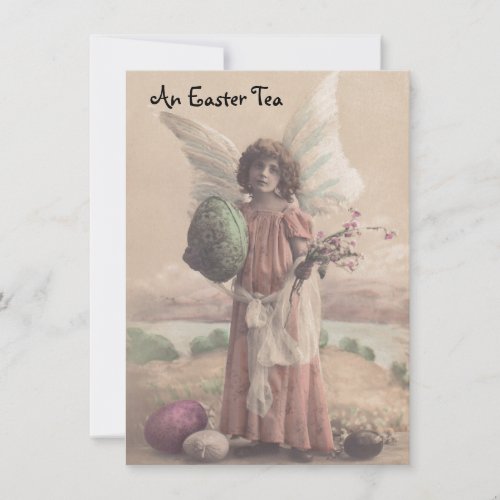 Sweet Vintage Angel Easter Tea Party Invitations