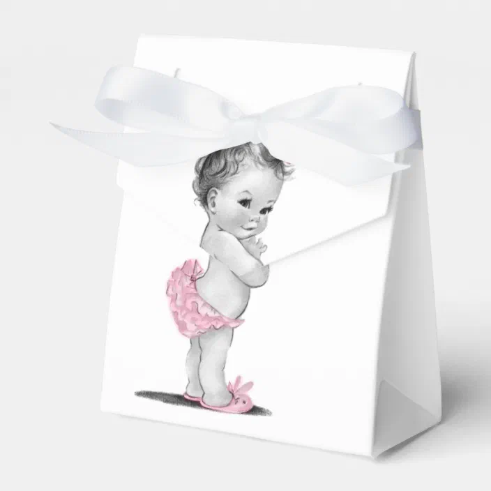 Sweet Vintage Baby Shower Favor Boxes Zazzle Com