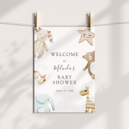 Sweet Vintage Baby Toys Shower Welcome Sign