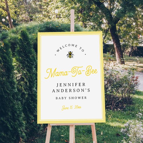 Sweet Vintage Bumblebee Baby Shower Welcome Sign