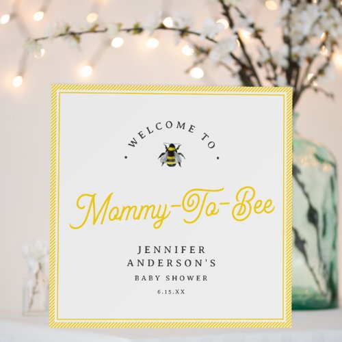 Sweet Vintage Bumblebee Baby Shower Welcome Sign