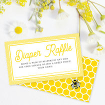 Sweet Vintage Bumblebee Diaper Raffle Baby Shower Enclosure Card