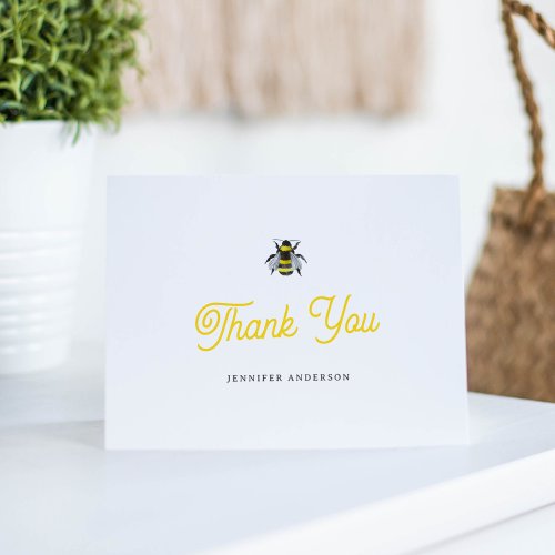 Sweet Vintage Bumblebee Mama_To_Bee Baby Shower Thank You Card