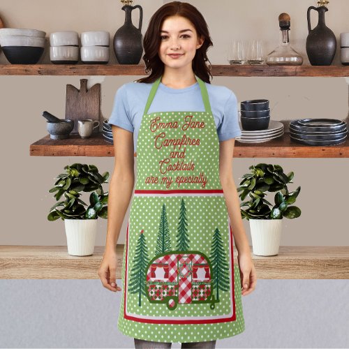 Sweet Vintage Camper Trailer Holiday Apron