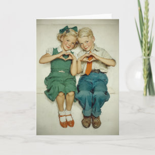 Sweet Vintage Childhood Hearts Card