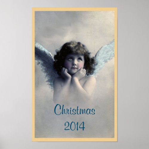Sweet Vintage Christmas Angel Poster