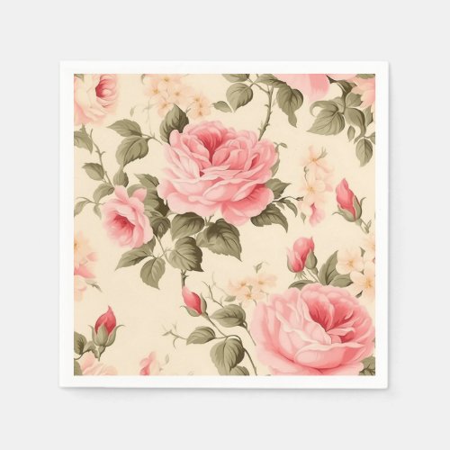 Sweet Vintage English Roses  Napkins