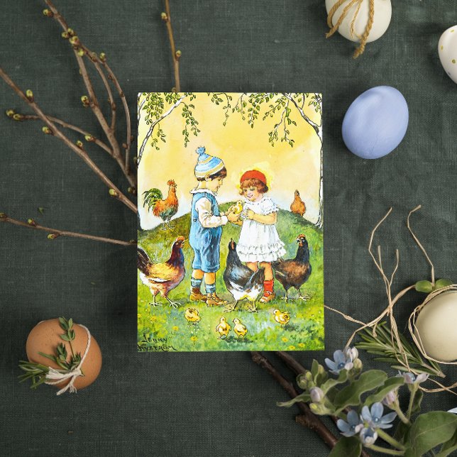 Sweet Vintage Jenny Nyström Happy Easter Postcard (Creator Uploaded)