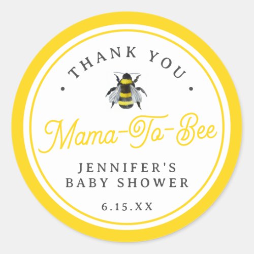 Sweet Vintage Mama_To_Bee Baby Shower Favor Classic Round Sticker