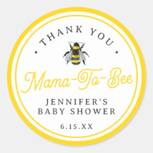Sweet Vintage Mama-To-Bee Baby Shower Favor Classic Round Sticker