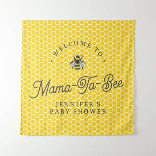 Sweet Vintage Mama_To_Bee Baby Shower Welcome Sign Tapestry