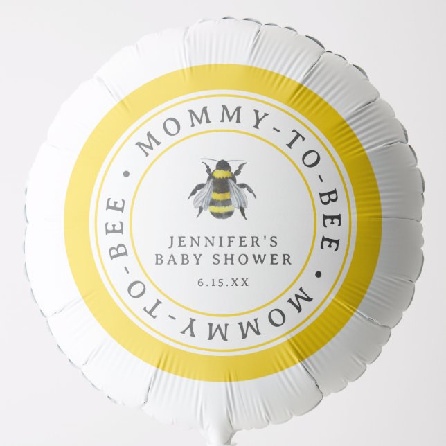 Sweet Vintage Mommy-To-Bee Baby Shower Balloon (Front)