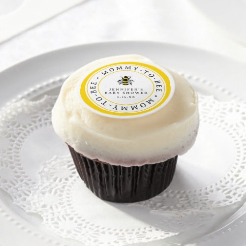 Sweet Vintage Mommy_To_Bee Baby Shower Cupcake  Edible Frosting Rounds