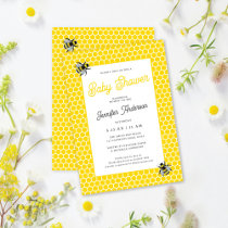 Sweet Vintage Mommy-To-Bee Yellow Baby Shower Invitation