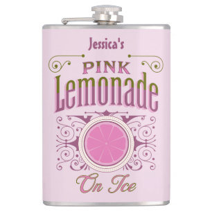 Sweet Vintage Pink Lemonade On Ice Flask