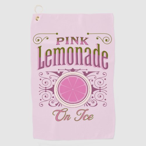 Sweet Vintage Pink Lemonade On Ice Golf Towel