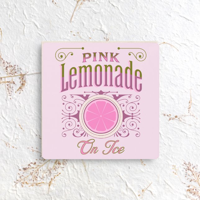 Sweet Vintage Pink Lemonade On Ice Metal Print (Creator Uploaded)