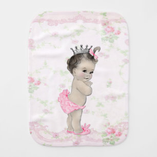 Sweet Vintage Pink Princess Burp Cloth