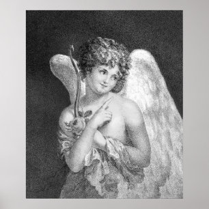 Sweet Vintage Victorian Cupid Romantic Poster