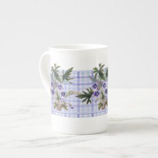 Sweet Violets Botanical Floral Bone China Mug