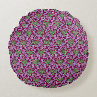Sweet Violets Custom Floral Round Cushion