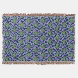 Sweet Violets Mauve Floral Pattern Throw Blanket