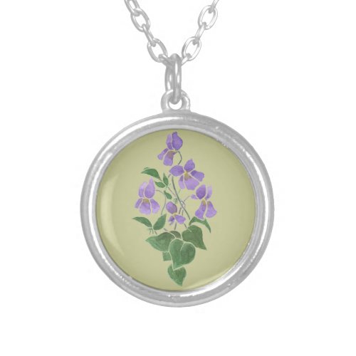 Sweet Violets Necklace February Birth Month Flower