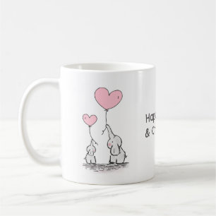 Sweet Warmth and Love Two Elephant Coffee Mug