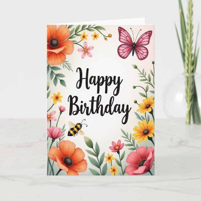 Sweet Watercolor Birthday Card (Front)
