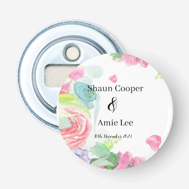Sweet Watercolor Boho Wedding         Bottle Opener (Front)