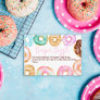 Sweet watercolor cute donuts baby diaper raffle enclosure card