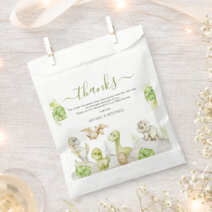 Sweet Watercolor Dinosaur Baby Shower Favor Bag