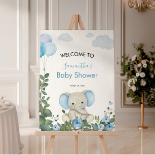 Sweet Watercolor Elephant Baby Shower Foam Board