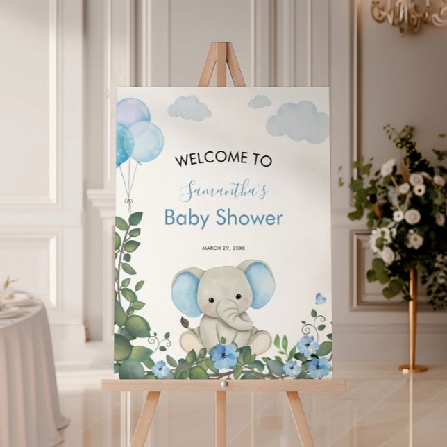 Sweet Watercolor Elephant Baby Shower Foam Board (Creator Uploaded)