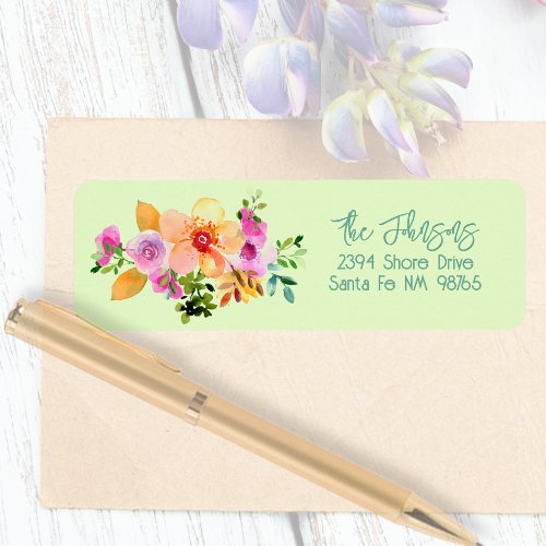 Sweet Watercolor Floral Colorful Wildflower Label