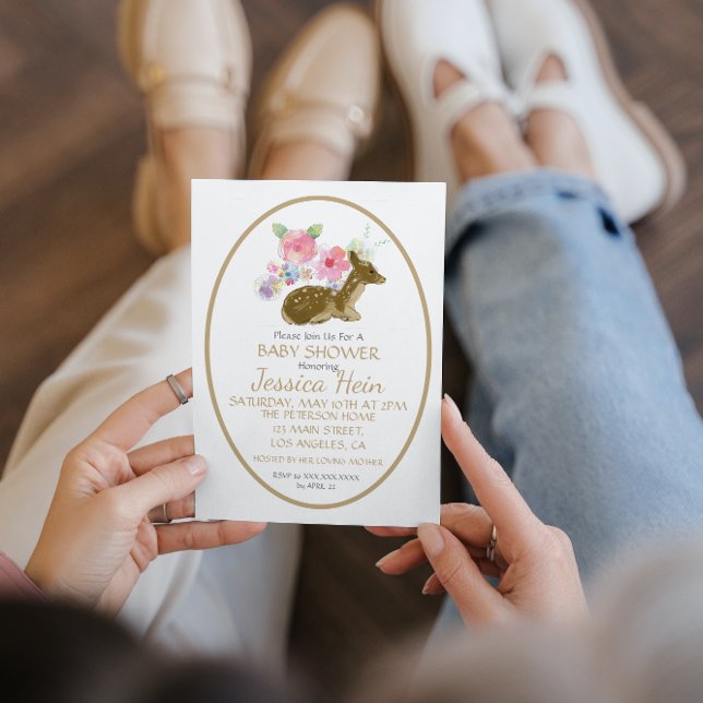 Sweet Watercolor Floral Woodland Boho Baby Shower Invitation (Creator Uploaded)