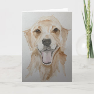 sweet watercolor golden retriever card