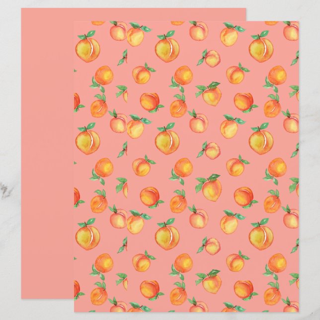Sweet Watercolor Peach Pattern (Front/Back)